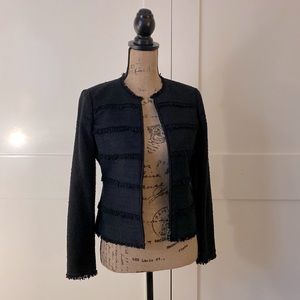 Rebecca Taylor textured tweed fringe jacket 2 NWT